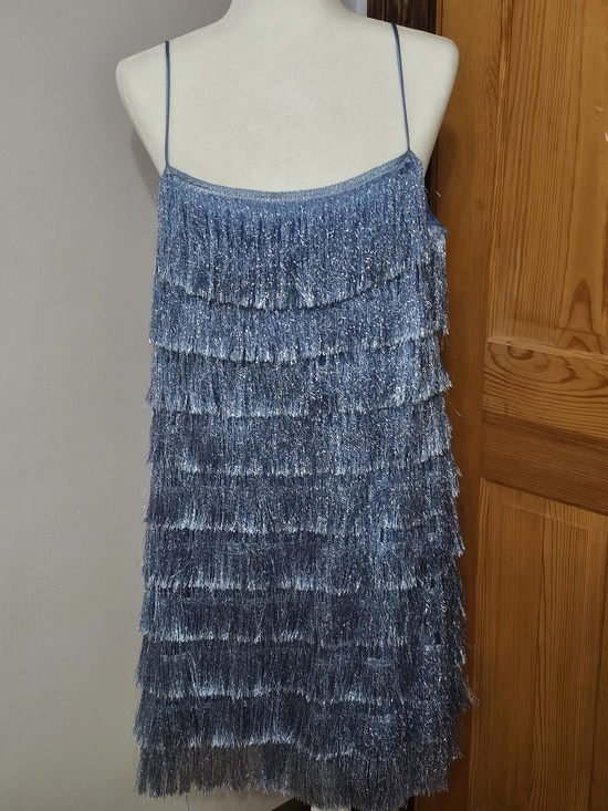 Zara Dresses & Skirts - NWT Zara Fringe Blue Dress